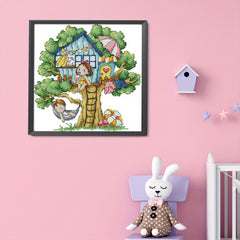 DIY Cross Stitch Kit Tree House Pattern Material Package