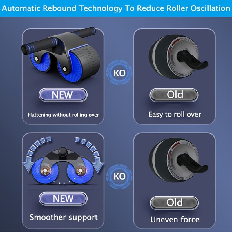 Rebound Abdominal Roller Abdominal Exercise Wheel With Kneeling Mat