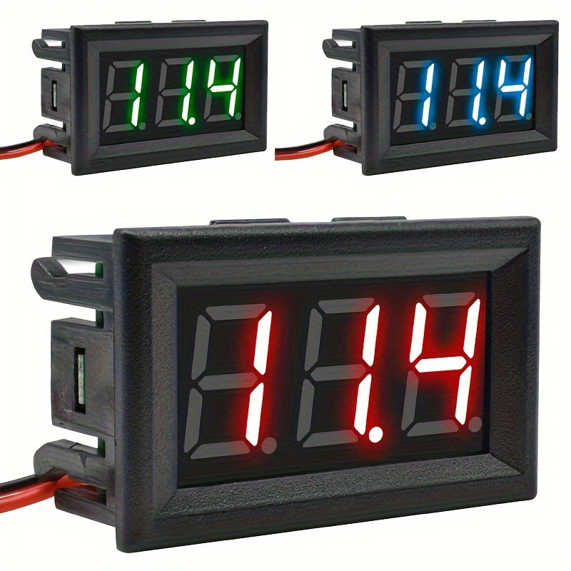 Waterproof LED Voltmeter Digital Voltage Tester Meter Red Green