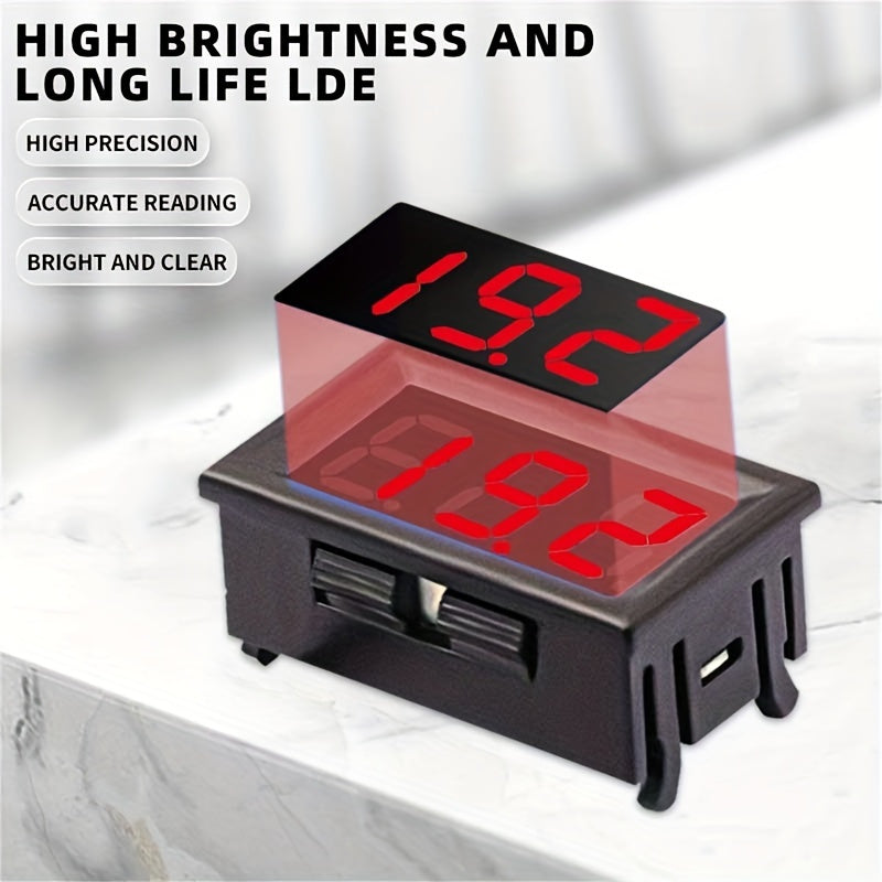 Waterproof LED Voltmeter Digital Voltage Tester Meter Red Green