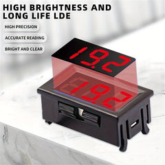Waterproof LED Voltmeter Digital Voltage Tester Meter Red Green