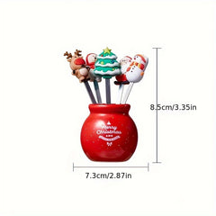 Christmas Stainless Steel Fruit Fork Set - Cartoon Shape Fork Set