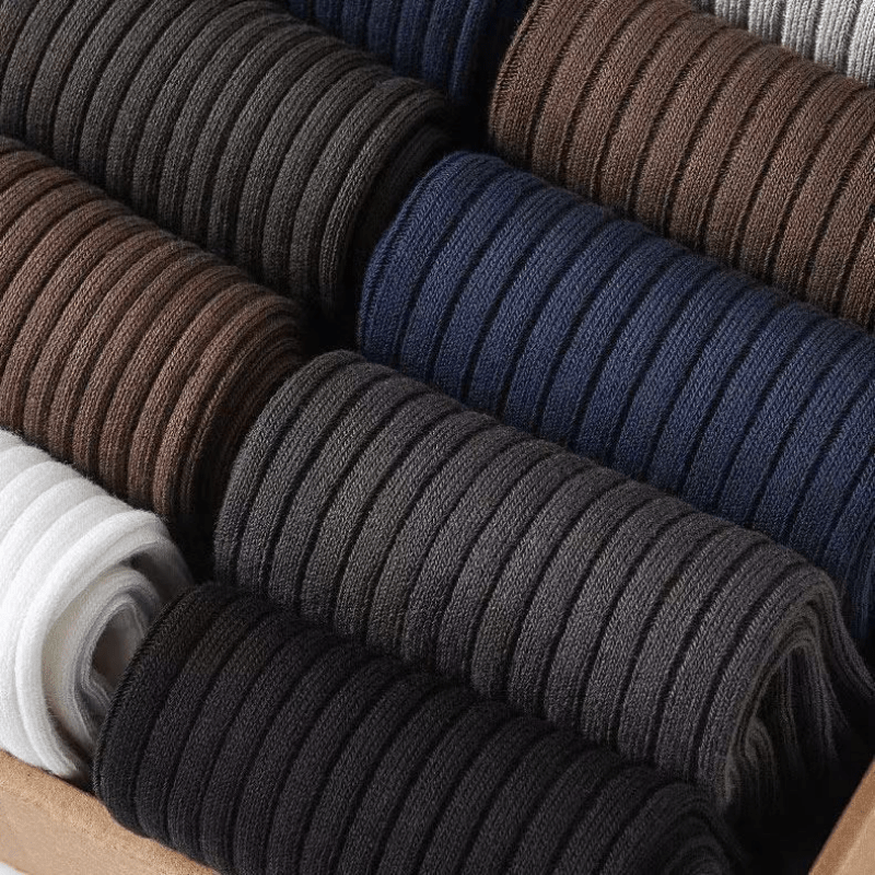 5pairs Men's Business Cotton Socks Mid-calf Crew Socks