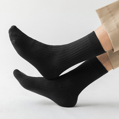 5pairs Men's Business Cotton Socks Mid-calf Crew Socks