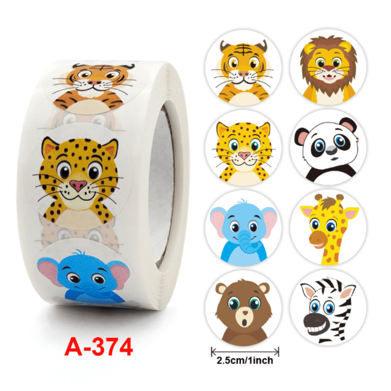 500pcs Cartoon Animal Children Sticker Label Thank You Stickers