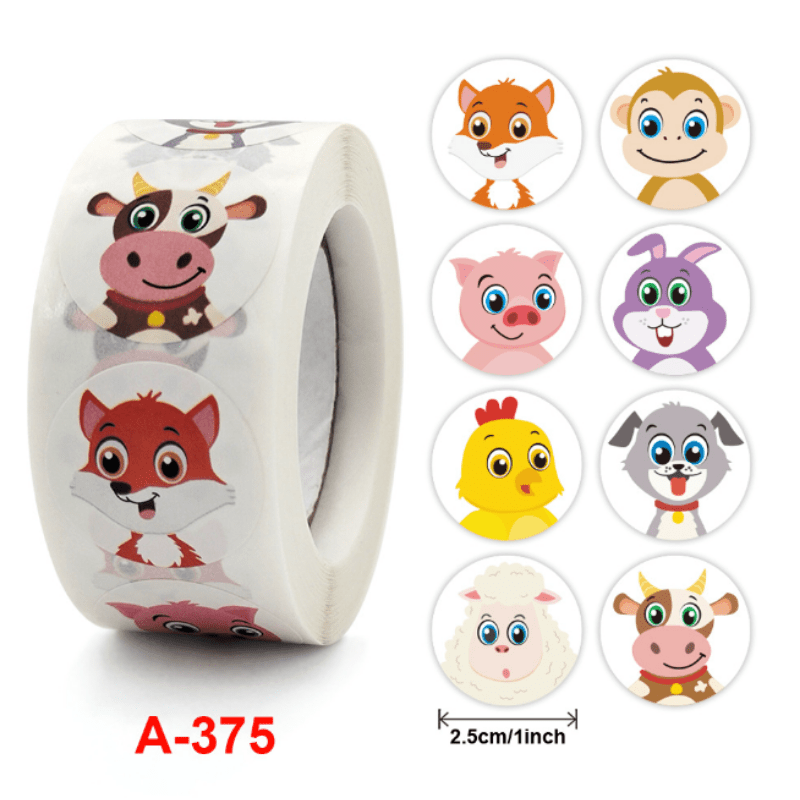 500pcs Cartoon Animal Children Sticker Label Thank You Stickers