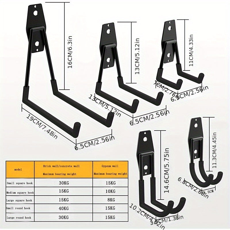 Heavy Duty Storage Hooks Steel Tool Garage Hangers Wall Mounting