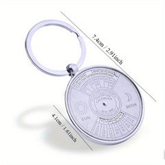 Mini Perpetual Calendar Key Chain Unisex Metal Keychain Keyring