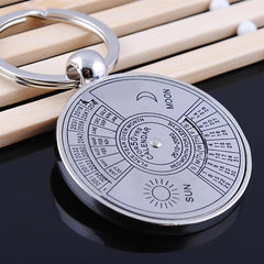 Mini Perpetual Calendar Key Chain Unisex Metal Keychain Keyring