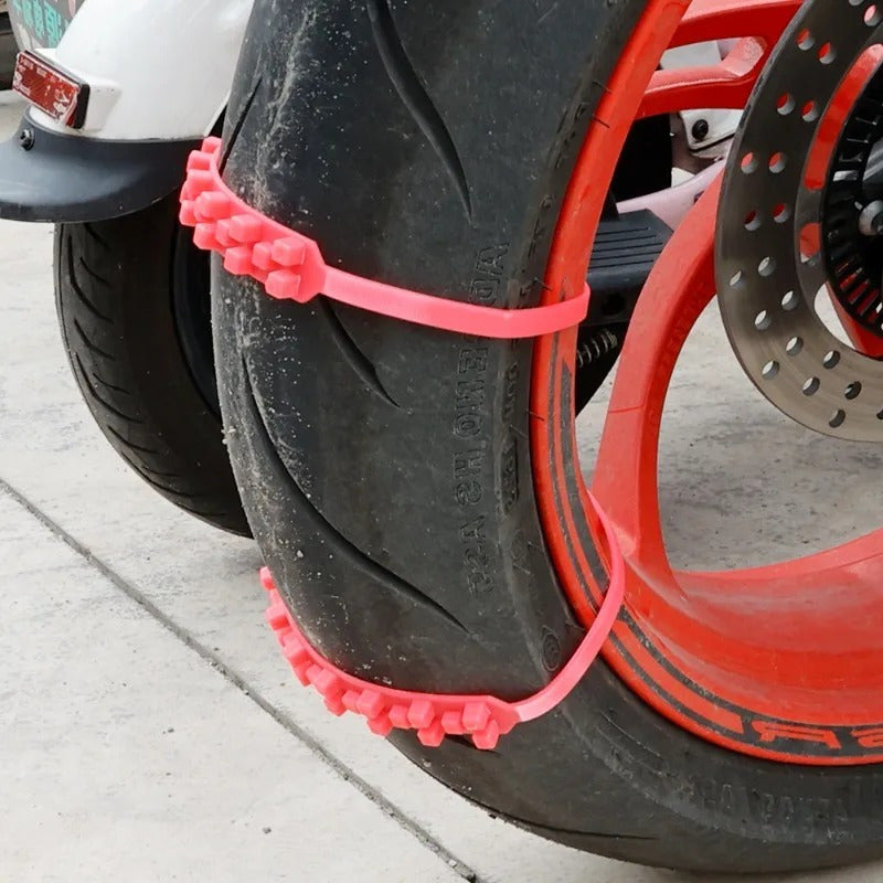 10pcs Anti Skid Snow Chain Non-slip Tire Chains for Motorcycles Bicycles