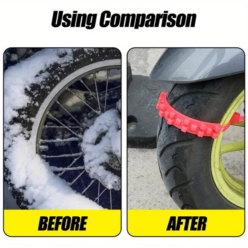 10pcs Anti Skid Snow Chain Non-slip Tire Chains for Motorcycles Bicycles