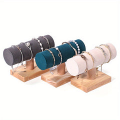 Solid Wood Bracelet Display Stand Velvet Single Layer Bracelet Stand
