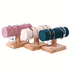 Solid Wood Bracelet Display Stand Velvet Single Layer Bracelet Stand