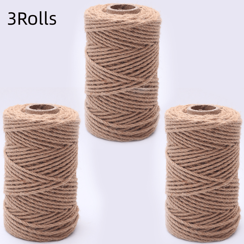 3 Rolls 99ft Jute Rope Jute Twine String Hemp Cord for DIY Craft Artworks