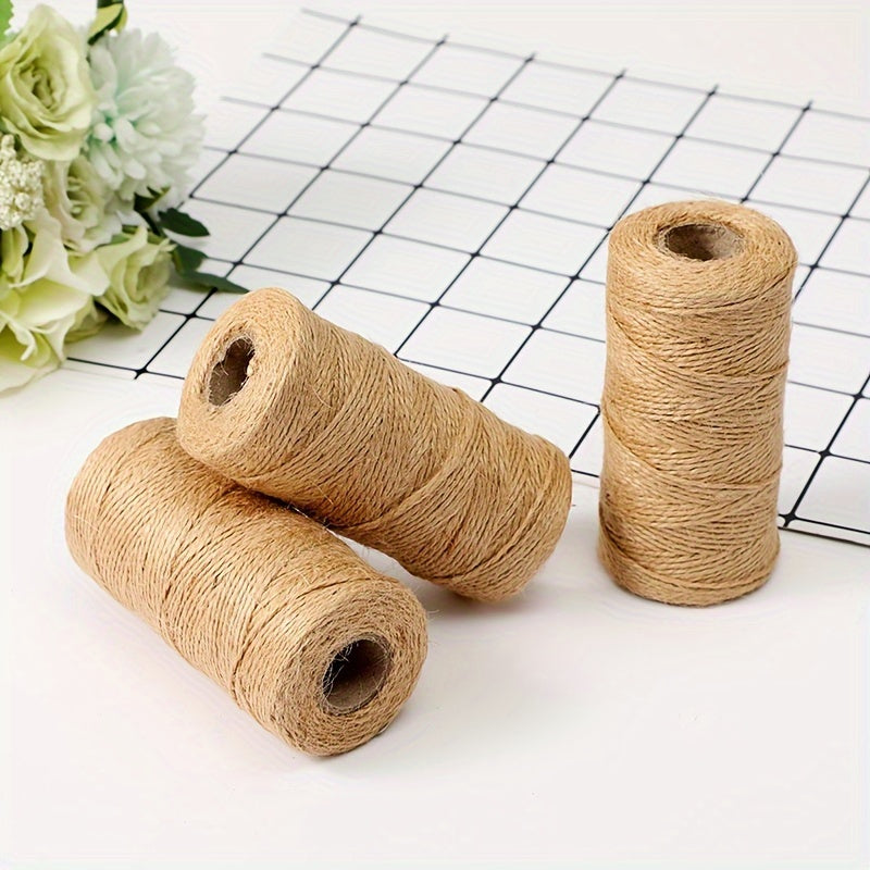 3 Rolls 99ft Jute Rope Jute Twine String Hemp Cord for DIY Craft Artworks