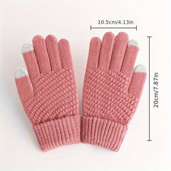 Winter Touch Screen Gloves For Men Women Warm Knitted Full Finger Gloves