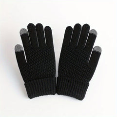 Winter Touch Screen Gloves For Men Women Warm Knitted Full Finger Gloves