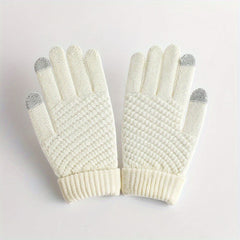 Winter Touch Screen Gloves For Men Women Warm Knitted Full Finger Gloves