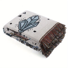 Bohemian Knitted Rainbow Tassel Blanket Outdoor Camping Sofa Blanket