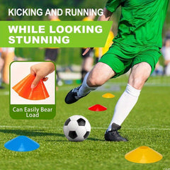 25 Agility Soccer Cones w/ Carry Bag - Indoor & Outdoor Games