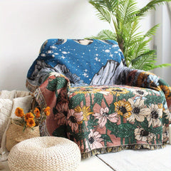 Bohemian Tassel Blanket for Camping & Picnic