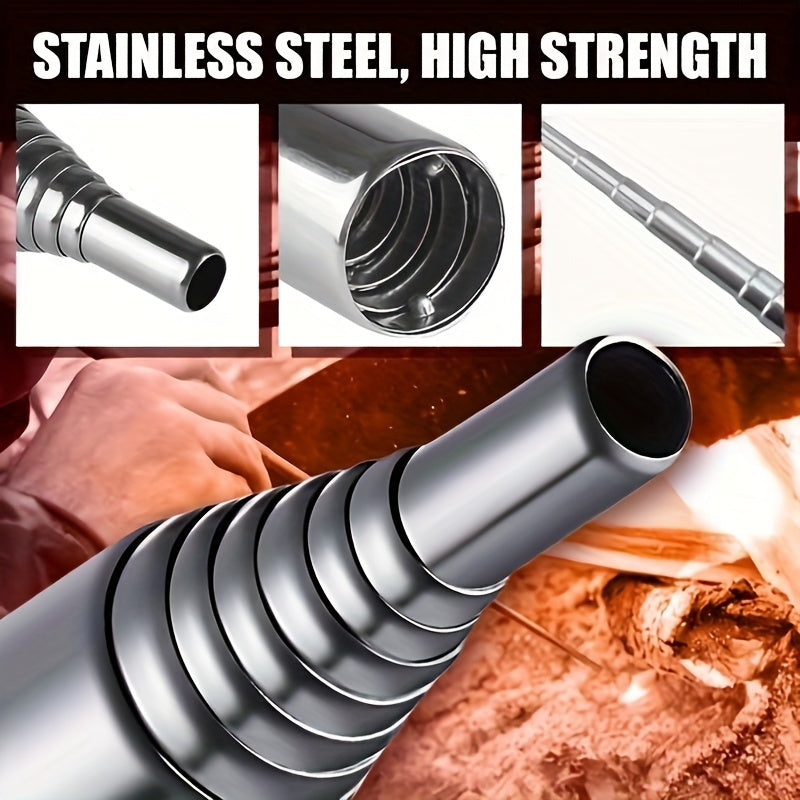 Retractable Stainless Steel Fire Blow Tube for Outdoor Camping
