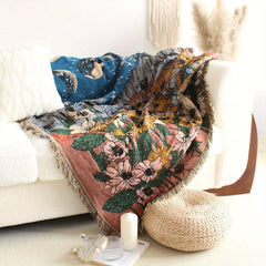 Bohemian Tassel Blanket for Camping & Picnic