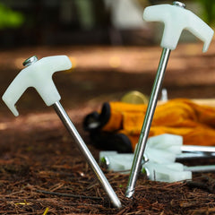 1pc Luminous Ground Nail Beach Canopy Tent Windproof Fixed Steel Tent Pegs