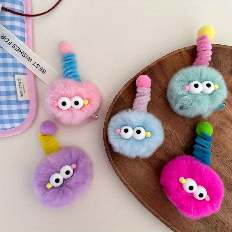 Funny Fur Ball Twist Stick Head Clip for Thanksgiving Christmas Daily Wear