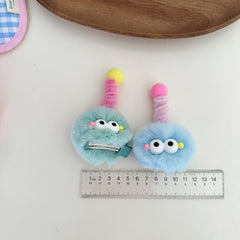 Funny Fur Ball Twist Stick Head Clip for Thanksgiving Christmas Daily Wear