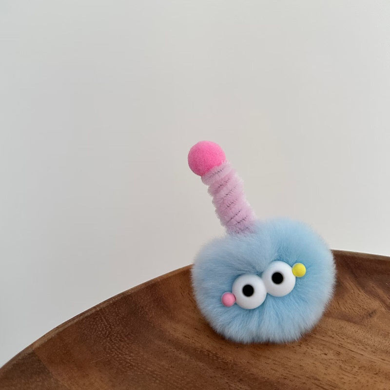 Funny Fur Ball Twist Stick Head Clip for Thanksgiving Christmas Daily Wear
