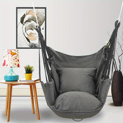 Canvas Swing Chair with Cotton Cushion for Livingroom