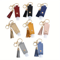Mini Hand Sanitizer Holder Keychain Tassel Decor