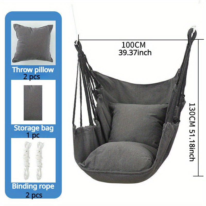 Canvas Swing Chair with Cotton Cushion for Livingroom