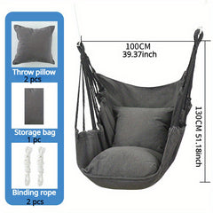 Canvas Swing Chair with Cotton Cushion for Livingroom