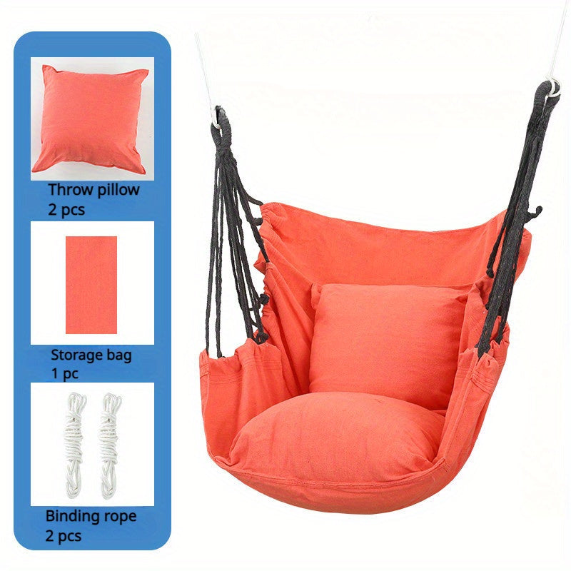 Canvas Swing Chair with Cotton Cushion for Livingroom