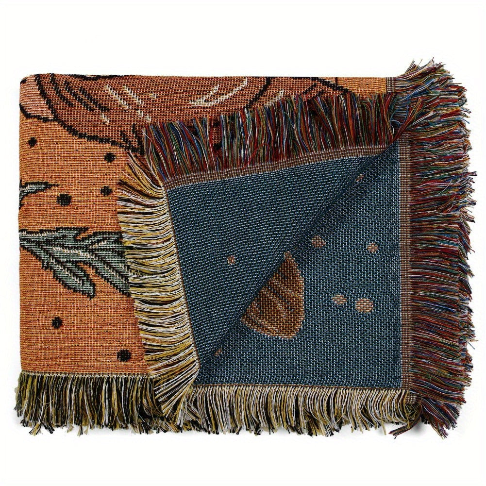 Bohemian Knit Cactus Print Tassel Blanket Casual Picnic Tapestry