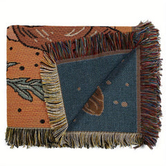 Bohemian Knit Cactus Print Tassel Blanket Casual Picnic Tapestry