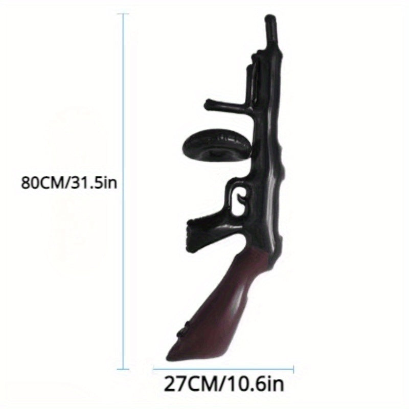 Inflatable Gun Props & Money Bag Pouch Set for Party Decorating