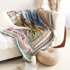 Bohemian Knitted Tassel Blanket Outdoor Camping Sofa Carpet