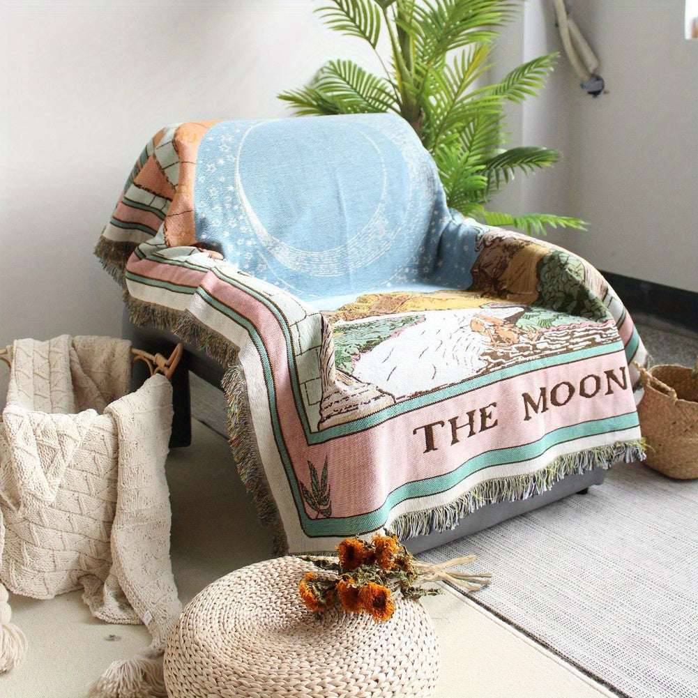 Bohemian Knitted Tassel Blanket Outdoor Camping Sofa Carpet
