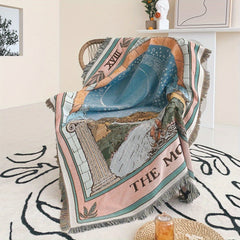 Bohemian Knitted Tassel Blanket Outdoor Camping Sofa Carpet