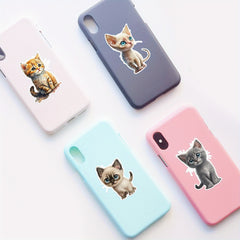 50 Big Eyed Cartoon Cat Stickers for DIY Decoration