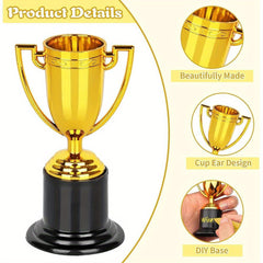 6pcs Mini Golden Trophy Award Trophies for Party Favors Props Rewards