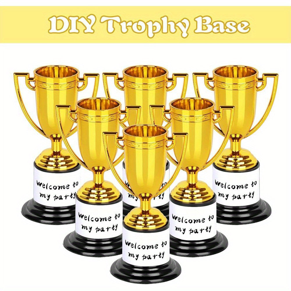 6pcs Mini Golden Trophy Award Trophies for Party Favors Props Rewards