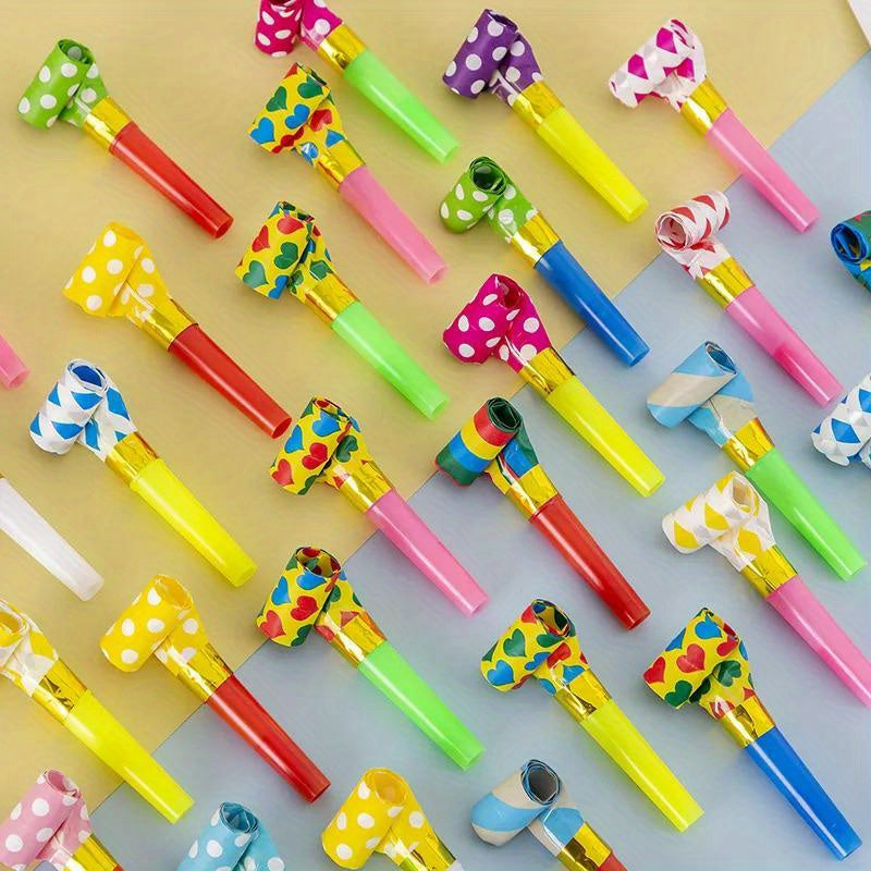 50pcs Colorful Party Blowouts Whistles Noise Maker Toys for Birthday Party Favor