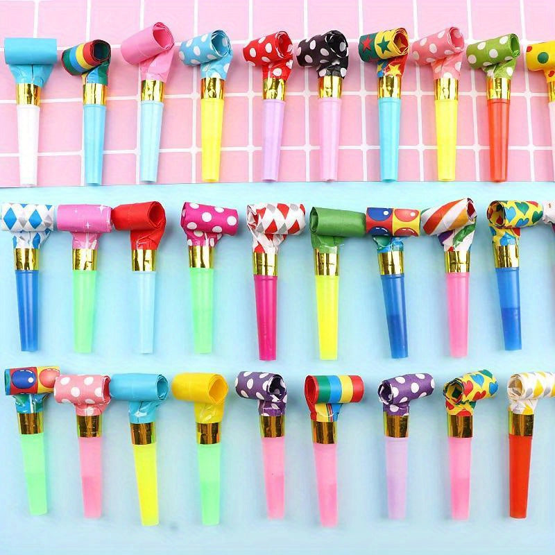 50pcs Colorful Party Blowouts Whistles Noise Maker Toys for Birthday Party Favor
