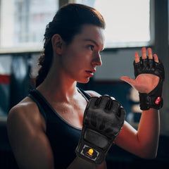 Half Finger Boxing Gloves Adjustable Wristband Fitness Training Gloves