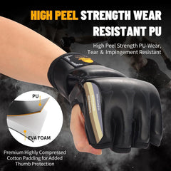 Half Finger Boxing Gloves Adjustable Wristband Fitness Training Gloves
