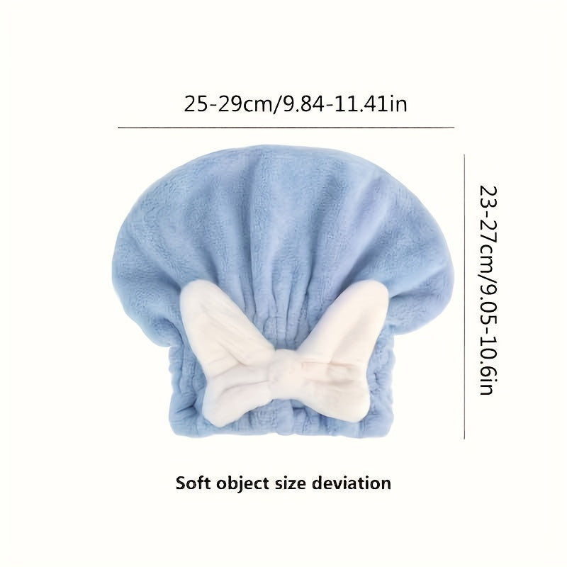 Hair Drying Towel with Bow Shower Cap
